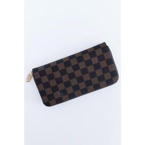 Checkered Faux Leather Wallet